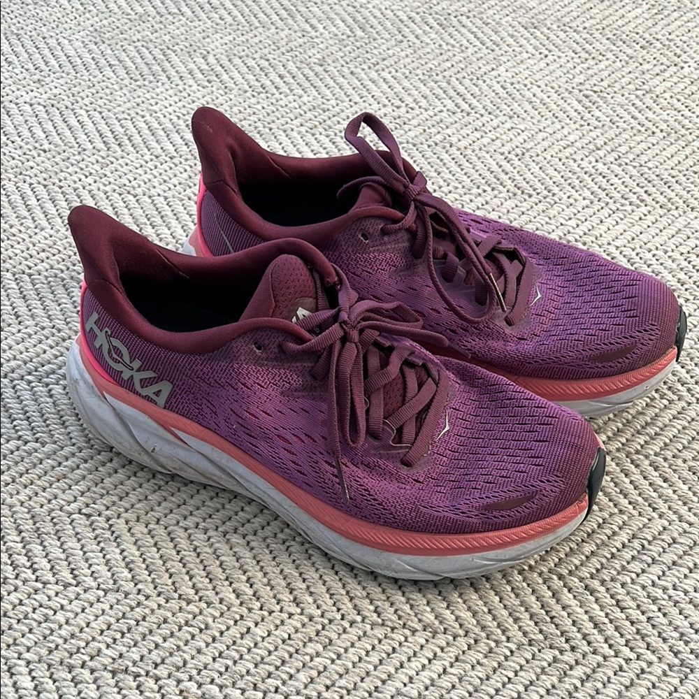 Hoka Purple Athletic Shoes with Cushioned Midsole